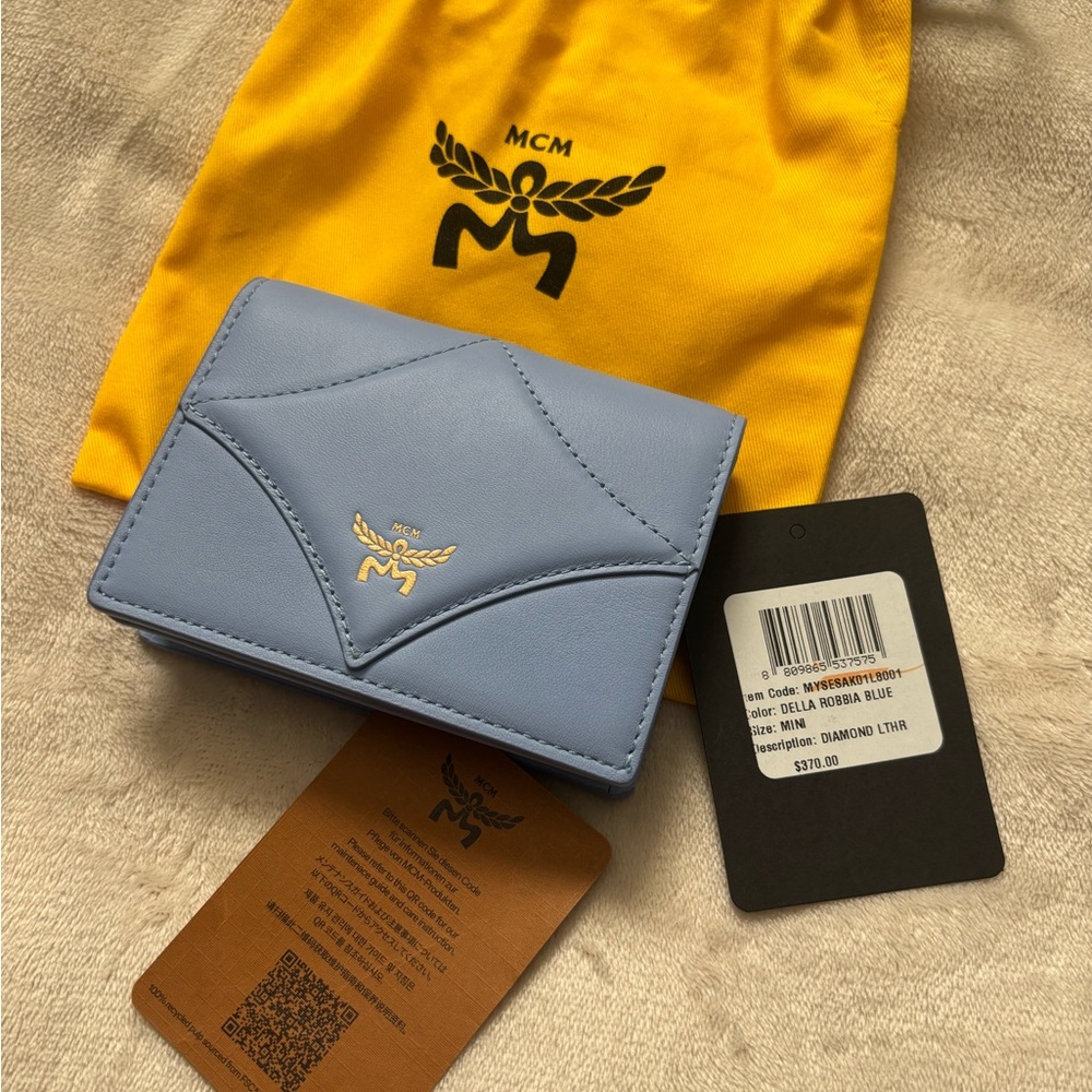 MCM Light Blue Leather Wallet